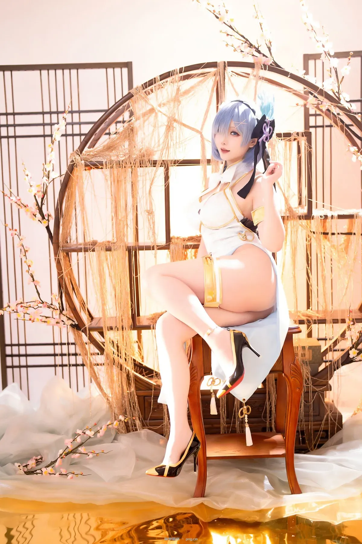 Cosplay 星之迟迟Hoshilily 蕾姆旗袍