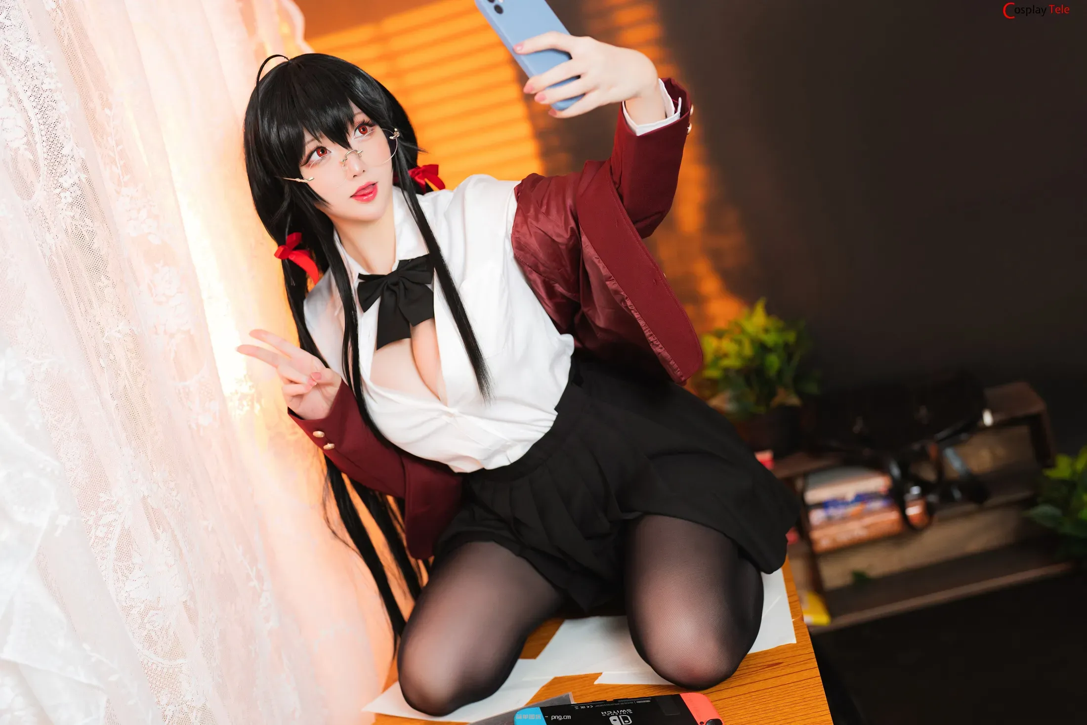 Hoshilily (星之迟迟) cosplay Taihou JK – Azur Lane “58 photos”-11