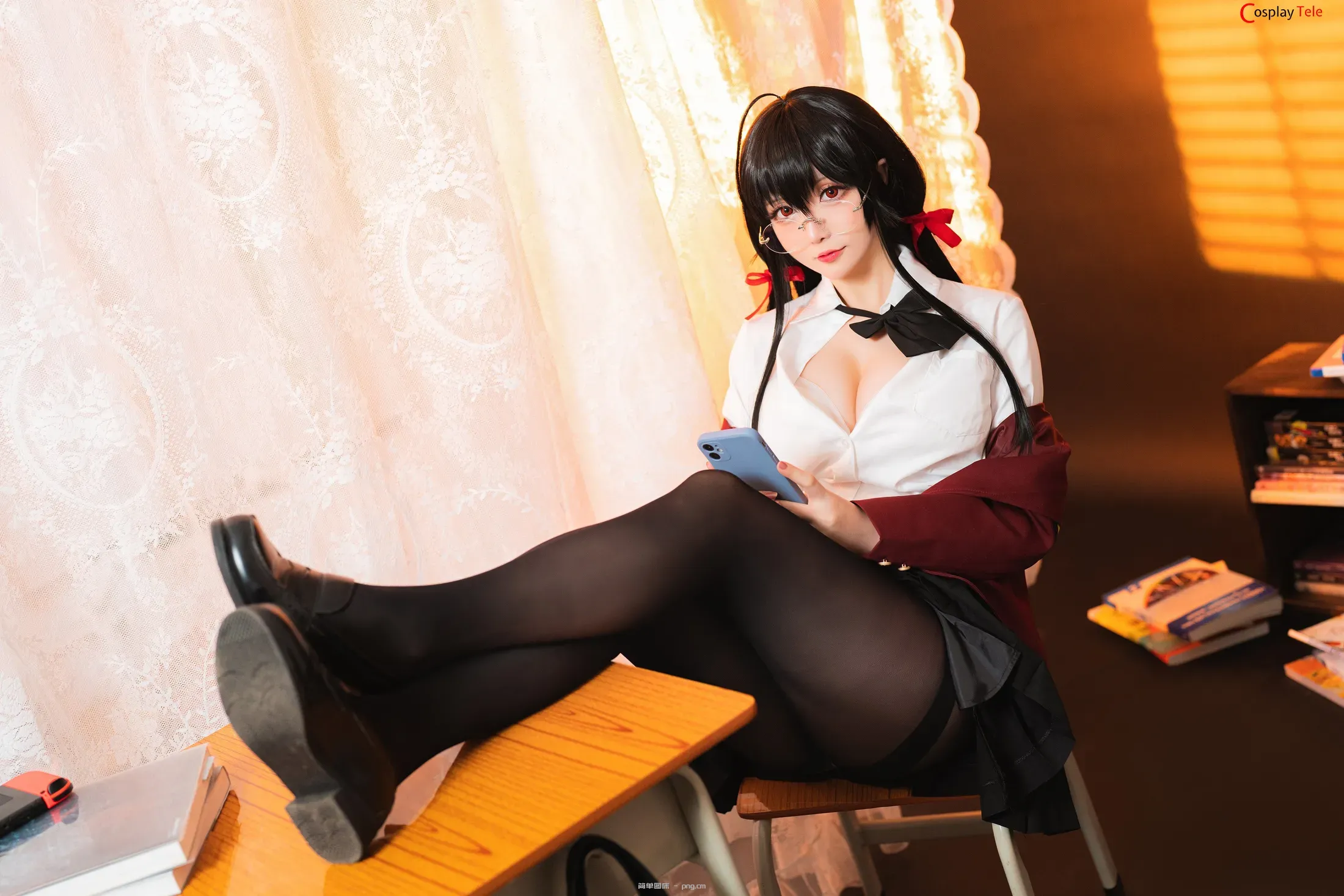 Hoshilily (星之迟迟) cosplay Taihou JK – Azur Lane “58 photos”-16