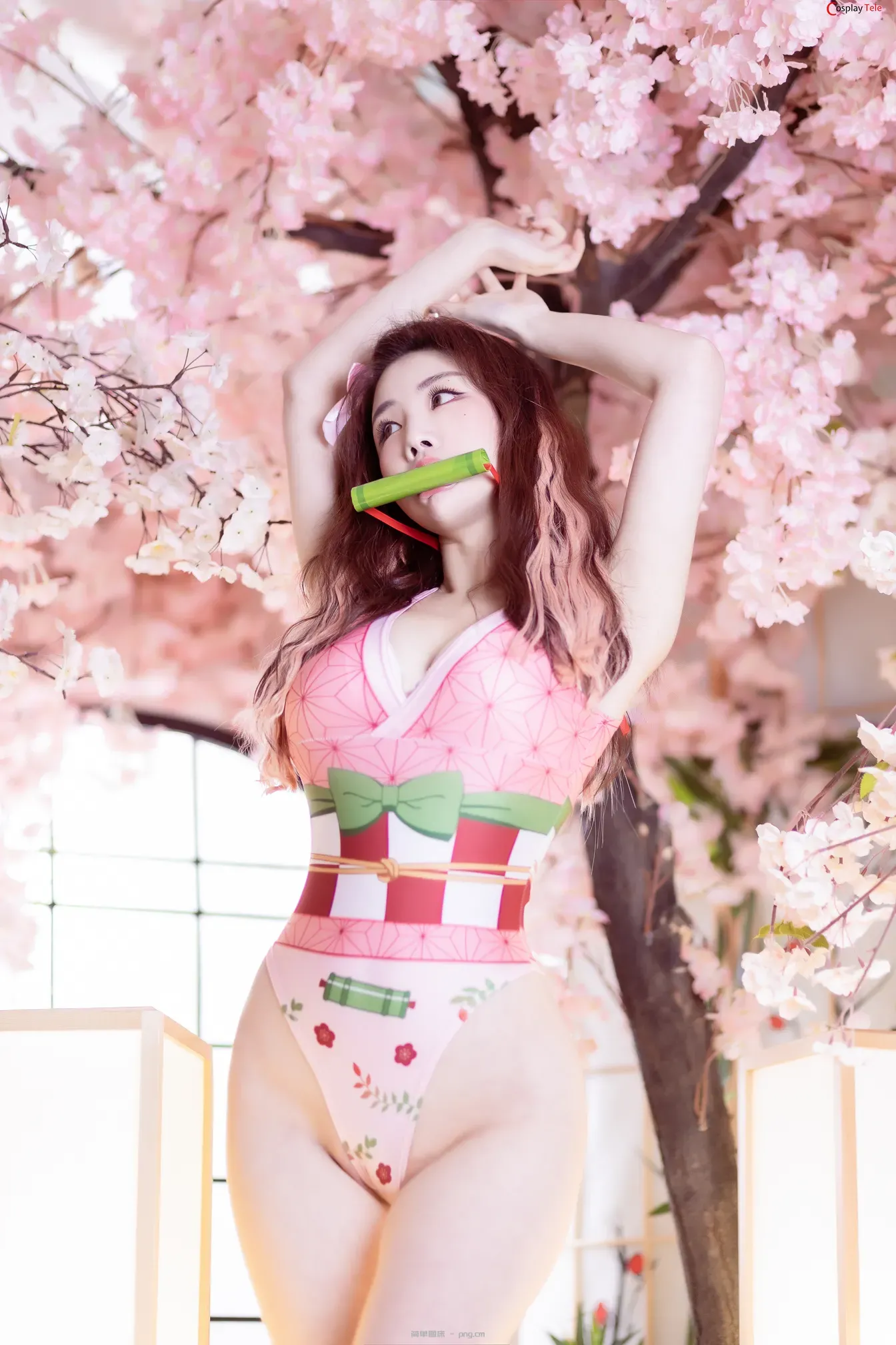 Yebin (전예빈) cosplay Nezuko Kamado – Kimetsu no Yaiba “65 photos”-36