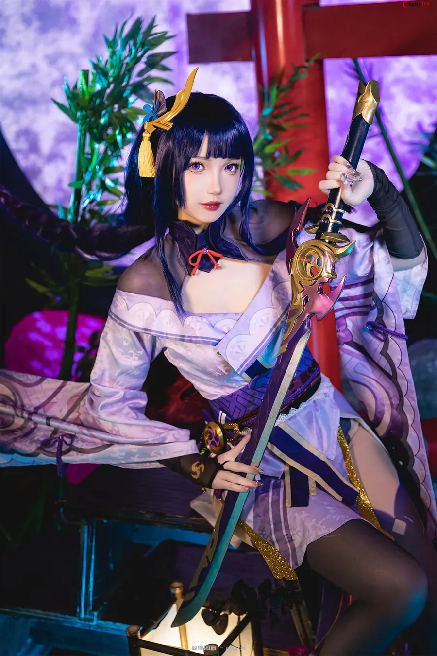 雪晴Astra (雪晴嘟嘟) cosplay Raiden Shogun – Genshin Impact “62 photos and 1 video”-16