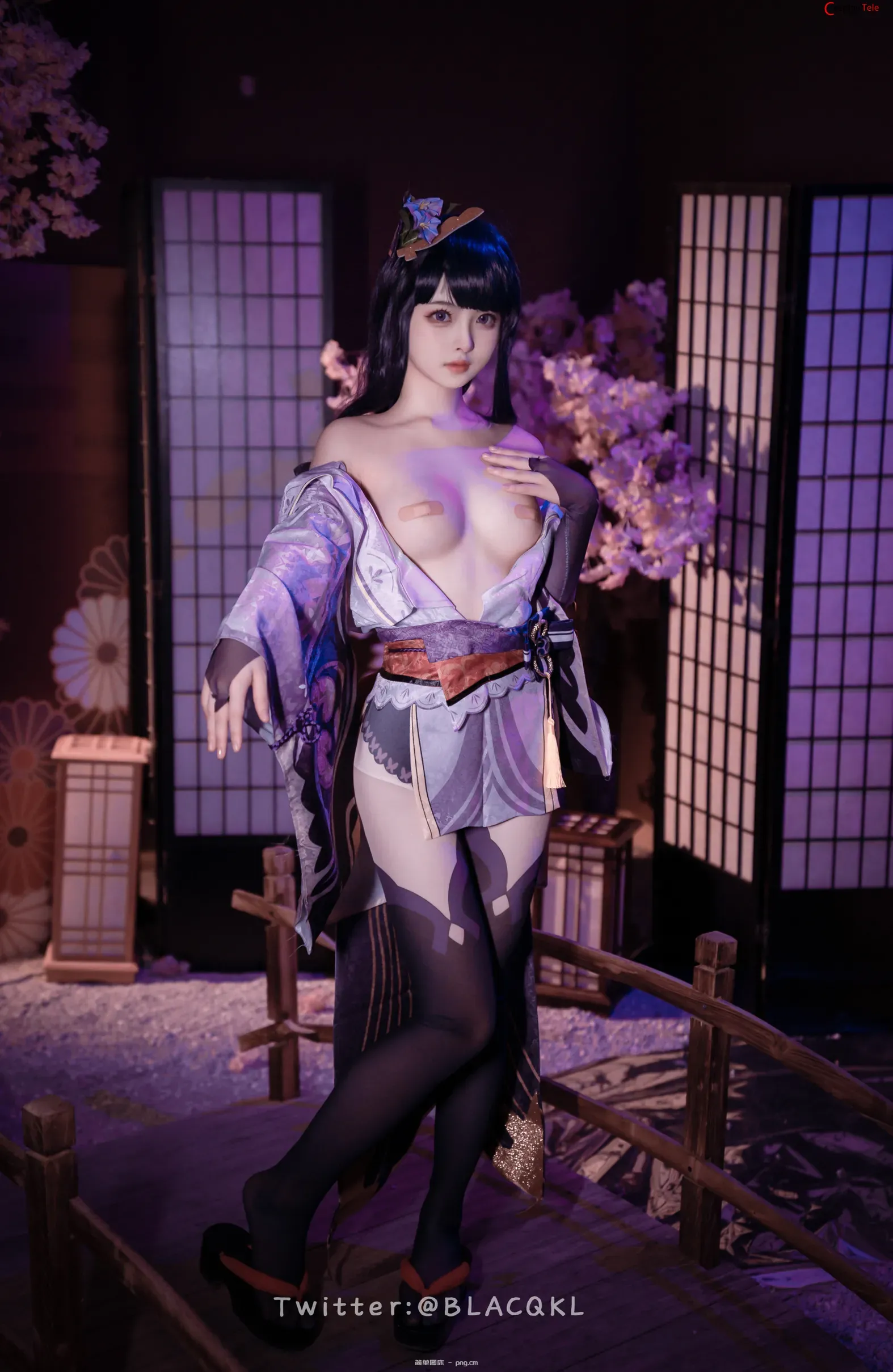 Blacqkl (白莉爱吃巧克力) cosplay Raiden Shogun – Genshin Impact “57 photos”-3