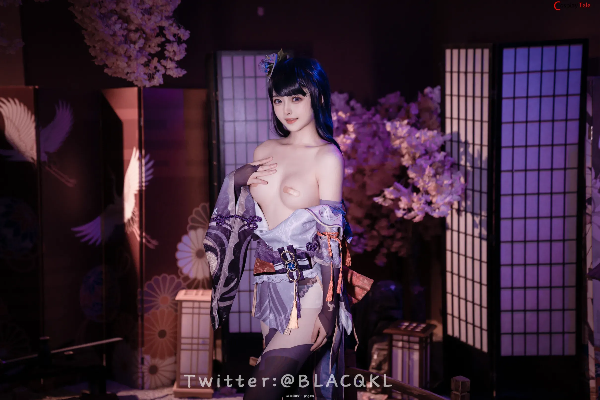 Blacqkl (白莉爱吃巧克力) cosplay Raiden Shogun – Genshin Impact “57 photos”-6