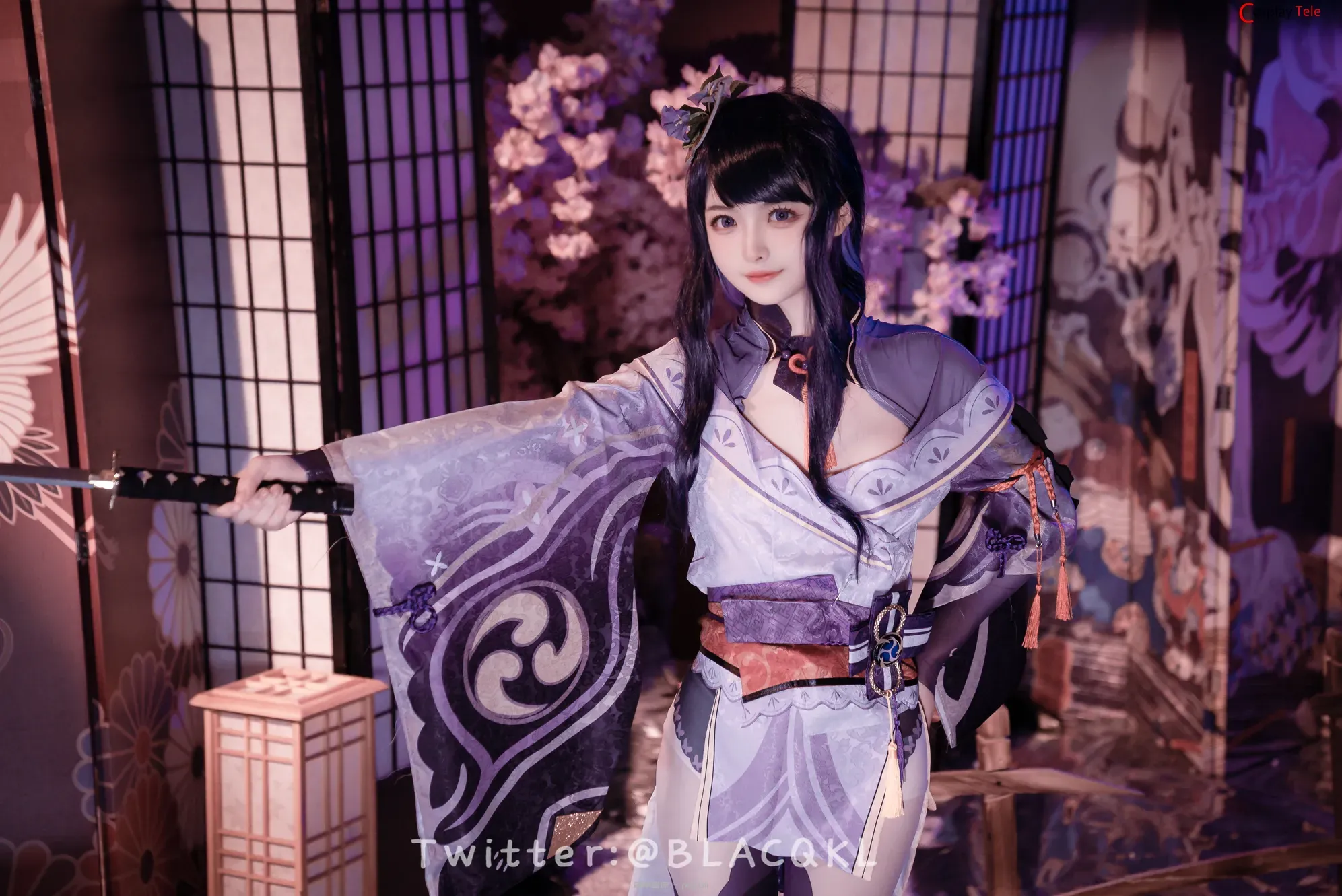 Blacqkl (白莉爱吃巧克力) cosplay Raiden Shogun – Genshin Impact “57 photos”-7
