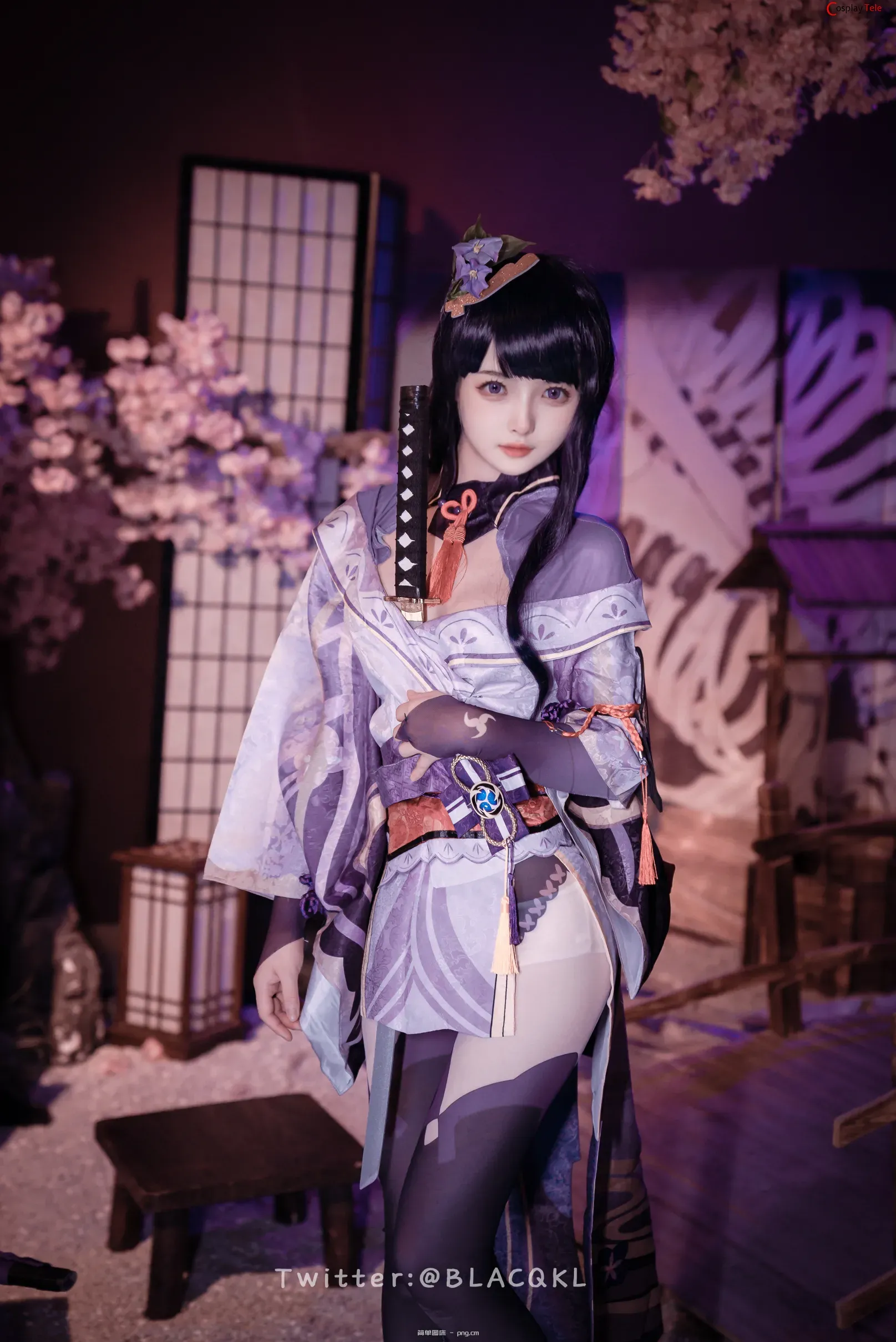 Blacqkl (白莉爱吃巧克力) cosplay Raiden Shogun – Genshin Impact “57 photos”-9