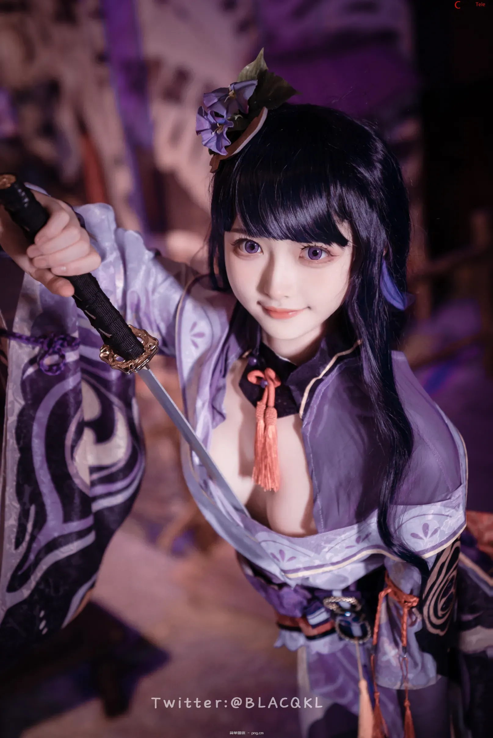 Blacqkl (白莉爱吃巧克力) cosplay Raiden Shogun – Genshin Impact “57 photos”-10