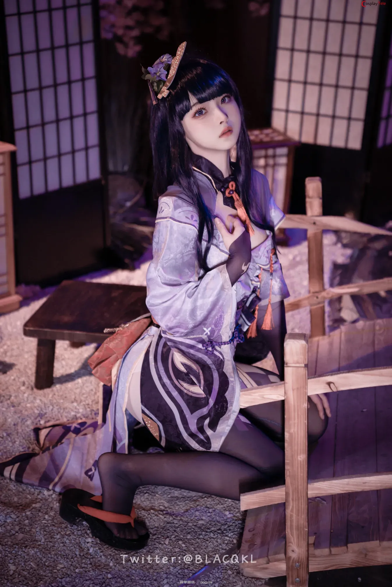 Blacqkl (白莉爱吃巧克力) cosplay Raiden Shogun – Genshin Impact “57 photos”-11