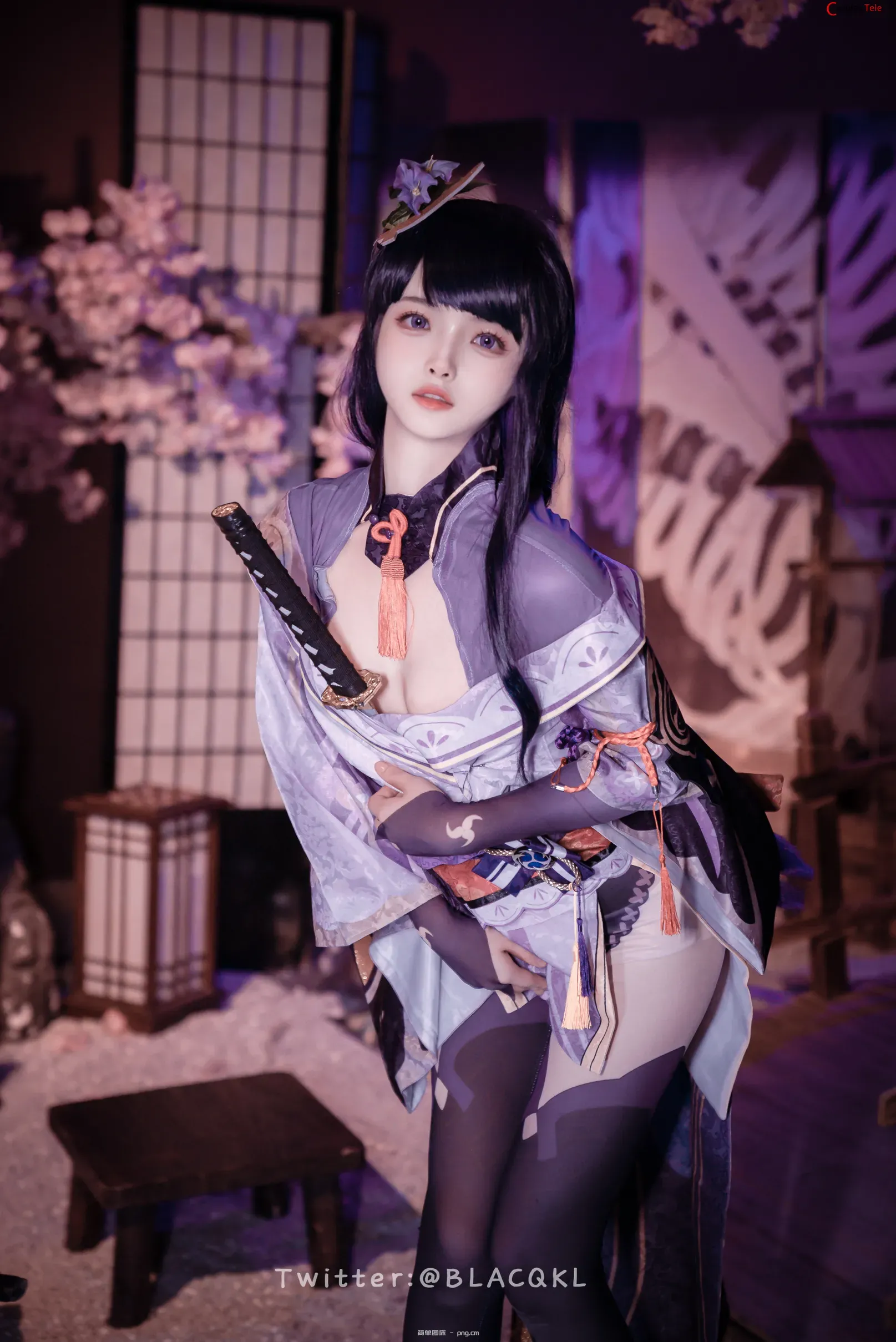 Blacqkl (白莉爱吃巧克力) cosplay Raiden Shogun – Genshin Impact “57 photos”-15