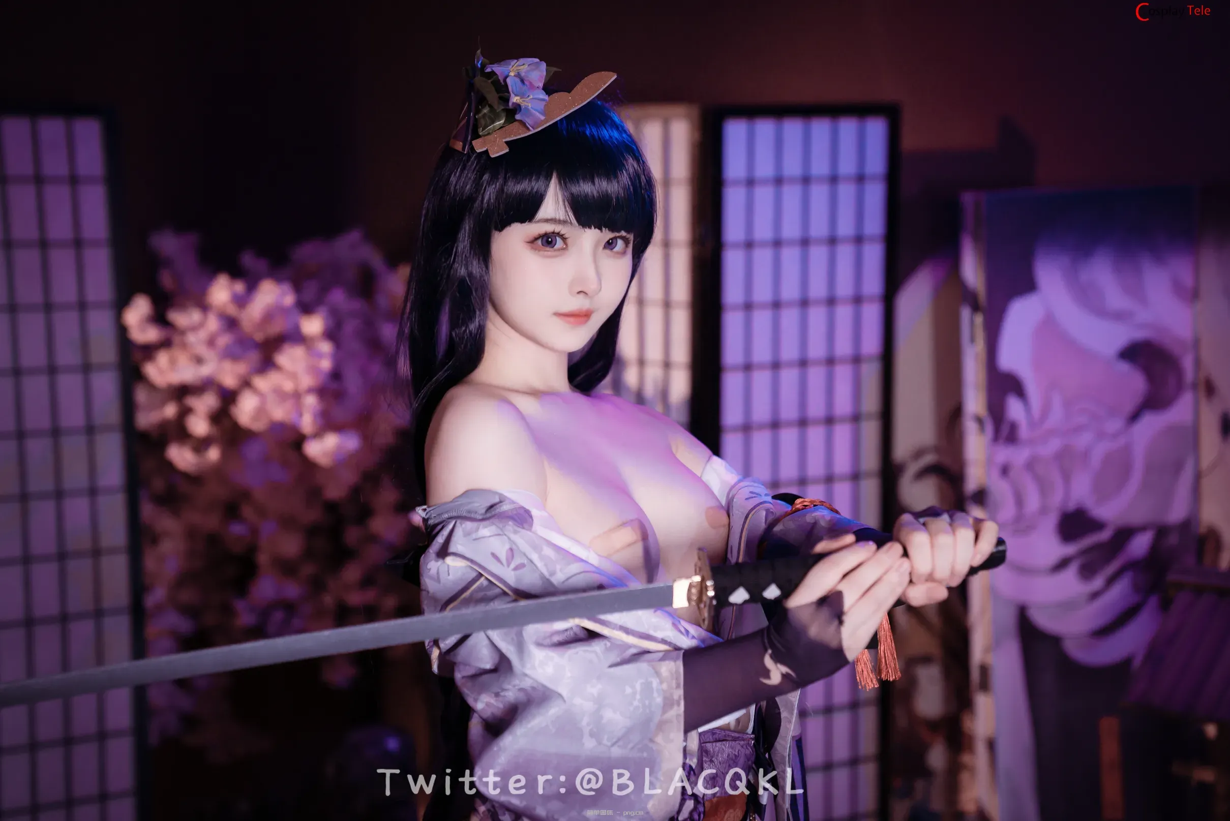 Blacqkl (白莉爱吃巧克力) cosplay Raiden Shogun – Genshin Impact “57 photos”-20