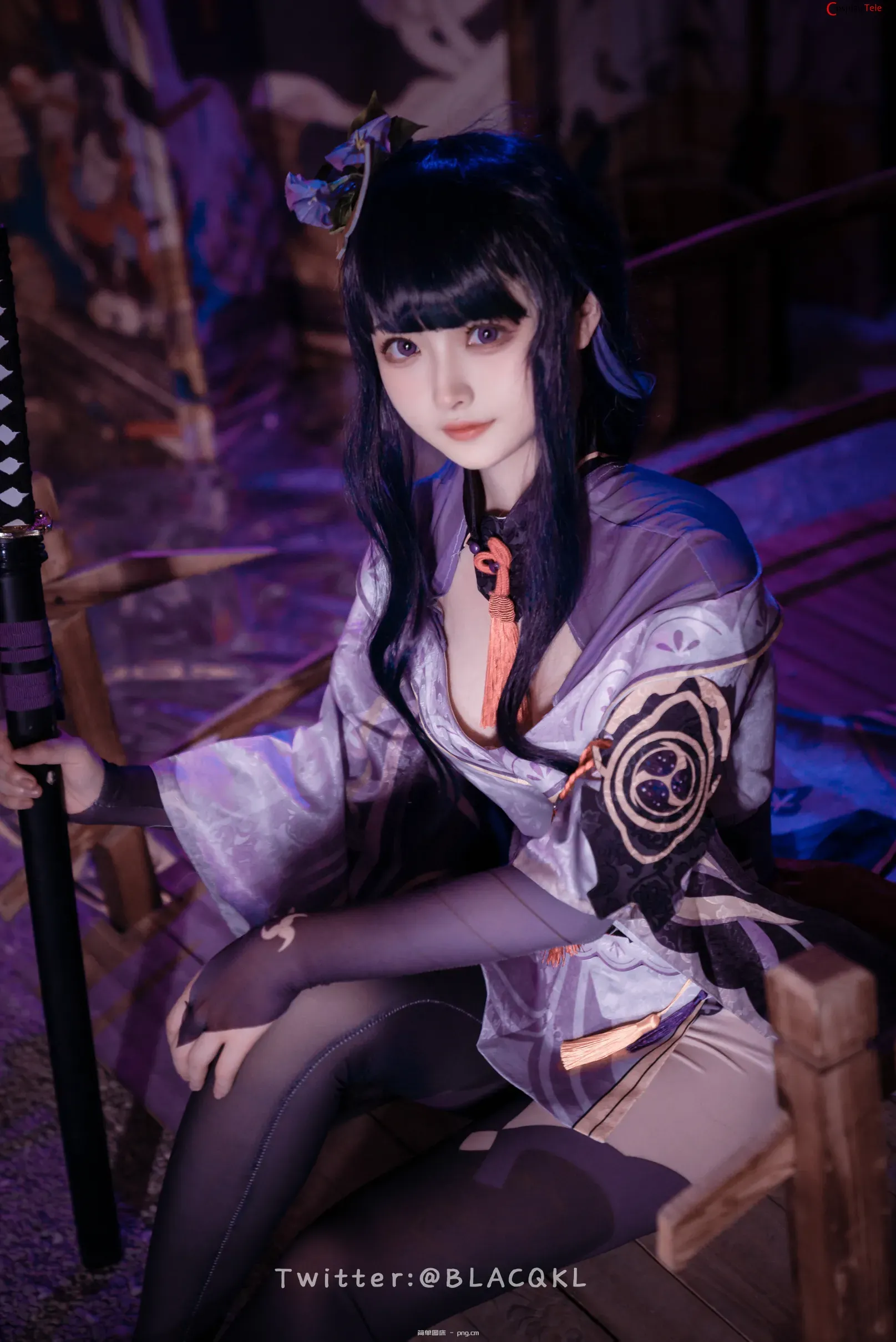 Blacqkl (白莉爱吃巧克力) cosplay Raiden Shogun – Genshin Impact “57 photos”-23