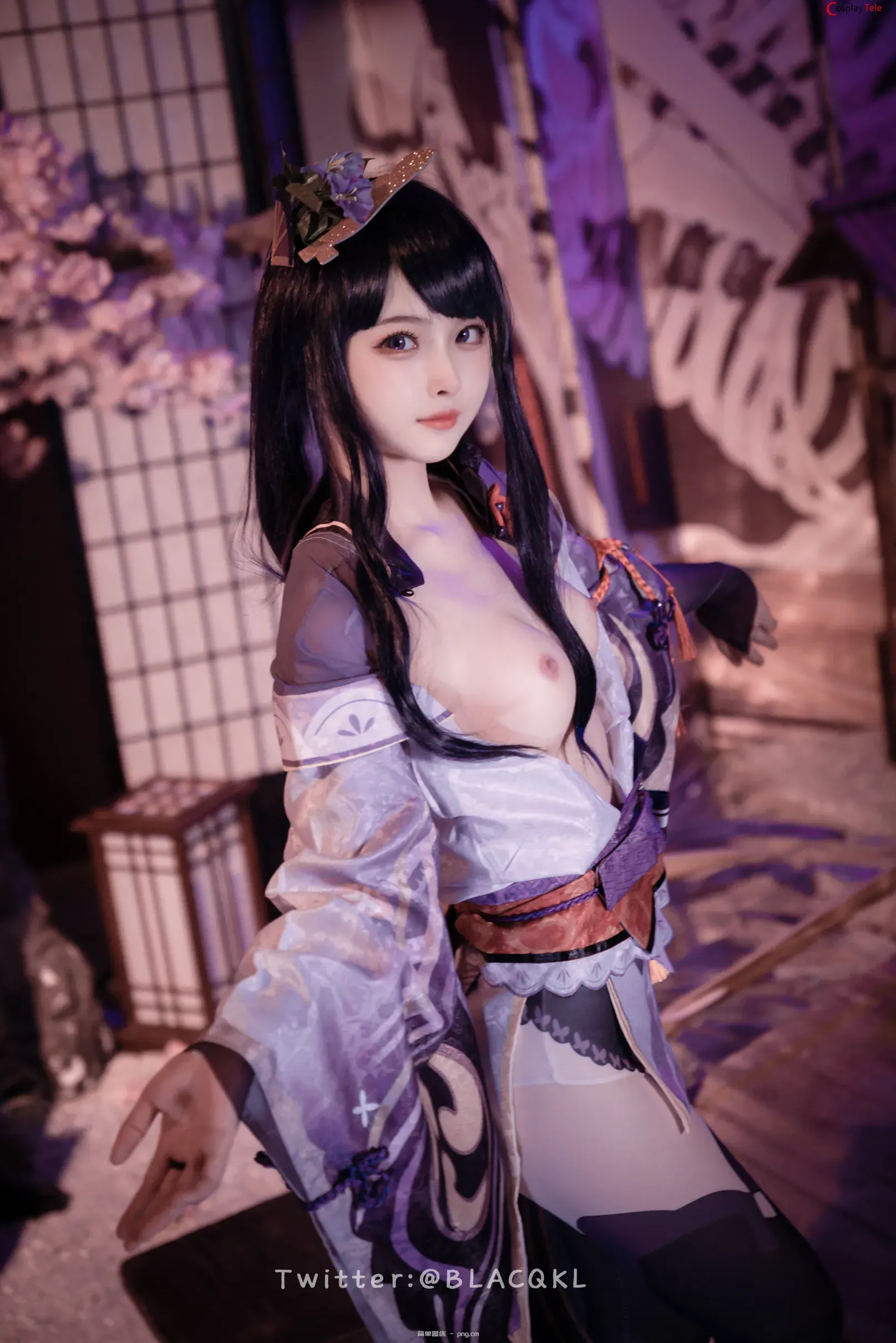 Blacqkl (白莉爱吃巧克力) cosplay Raiden Shogun – Genshin Impact “57 photos”-25