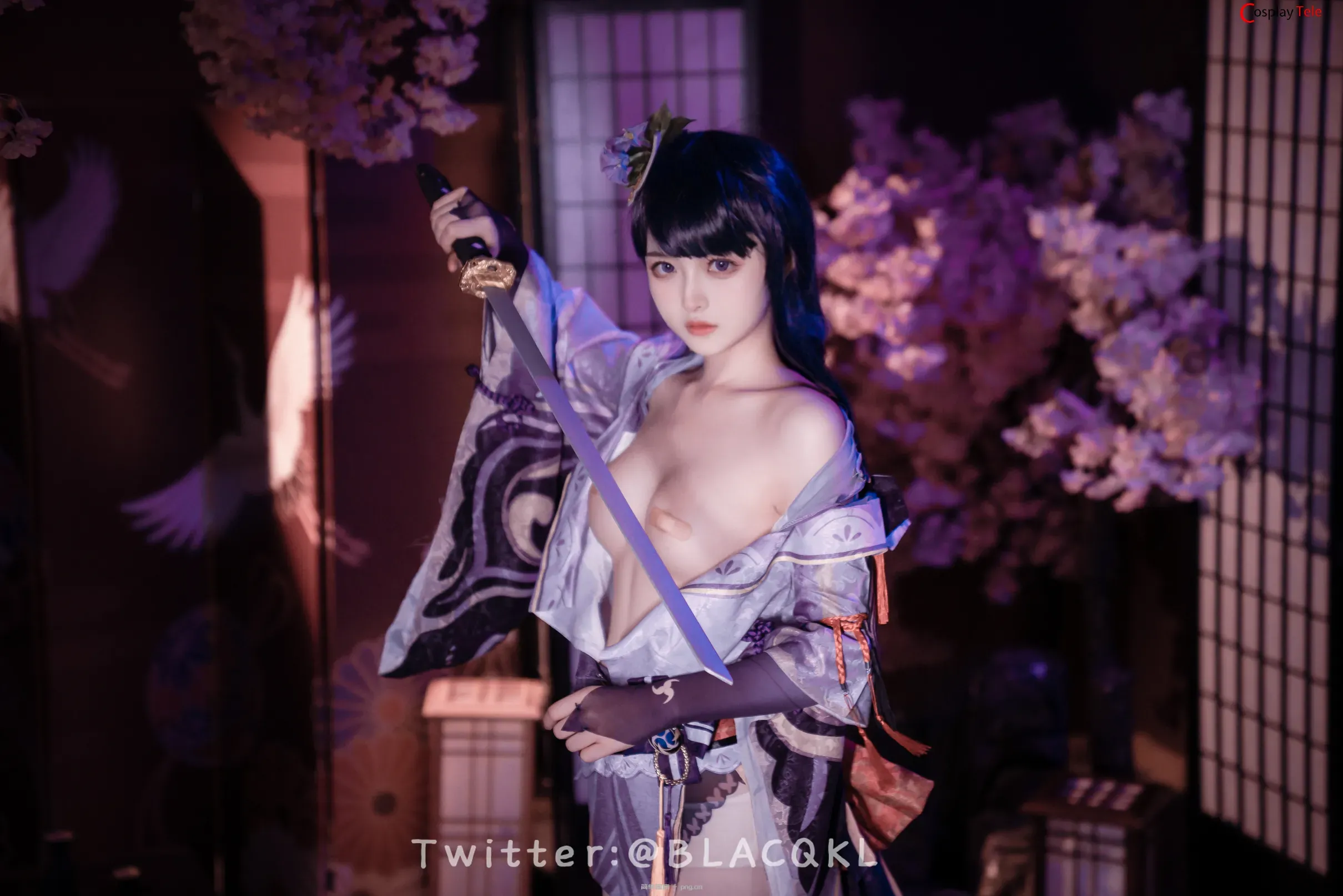 Blacqkl (白莉爱吃巧克力) cosplay Raiden Shogun – Genshin Impact “57 photos”-26