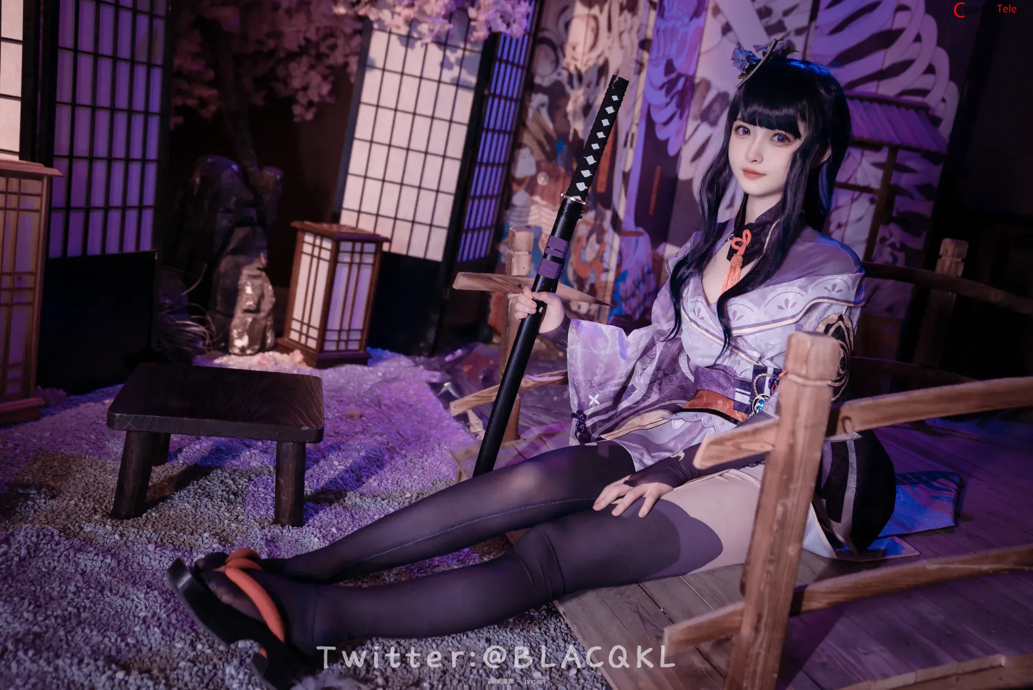 Blacqkl (白莉爱吃巧克力) cosplay Raiden Shogun – Genshin Impact “57 photos”-28