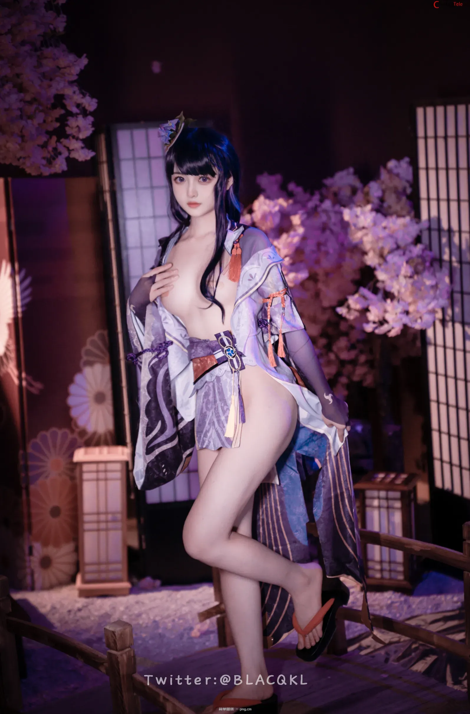 Blacqkl (白莉爱吃巧克力) cosplay Raiden Shogun – Genshin Impact “57 photos”-31