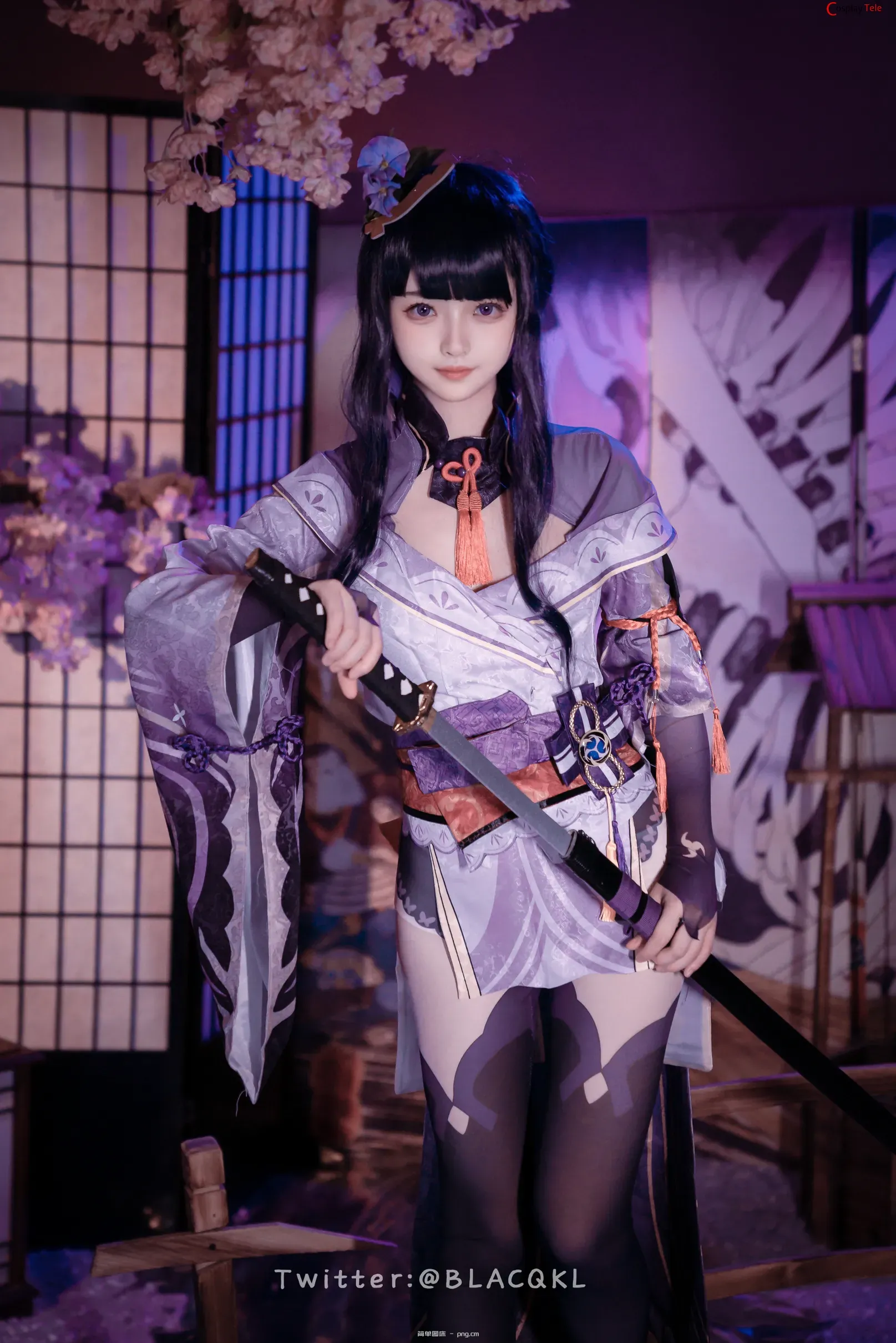 Blacqkl (白莉爱吃巧克力) cosplay Raiden Shogun – Genshin Impact “57 photos”-39