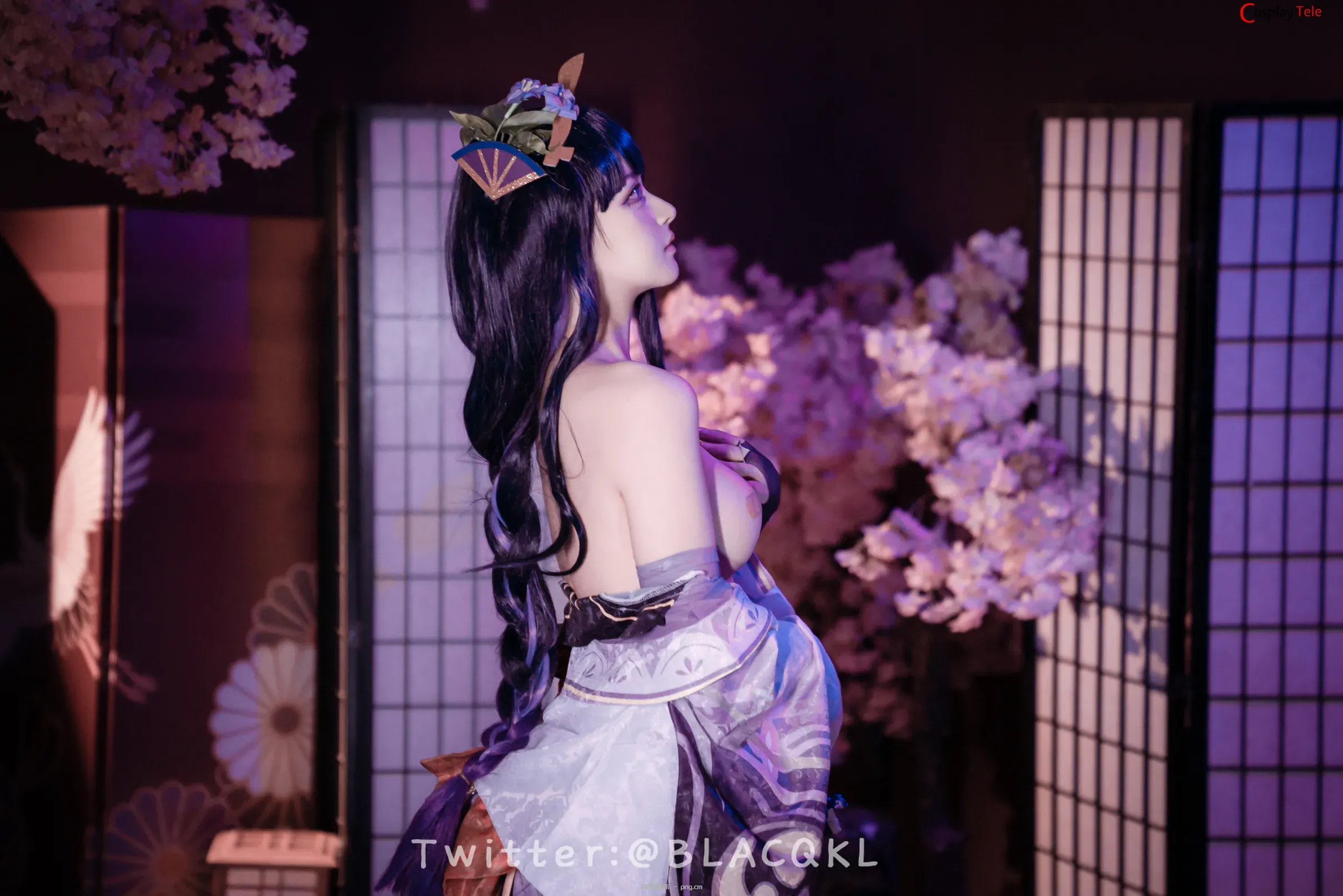 Blacqkl (白莉爱吃巧克力) cosplay Raiden Shogun – Genshin Impact “57 photos”-40