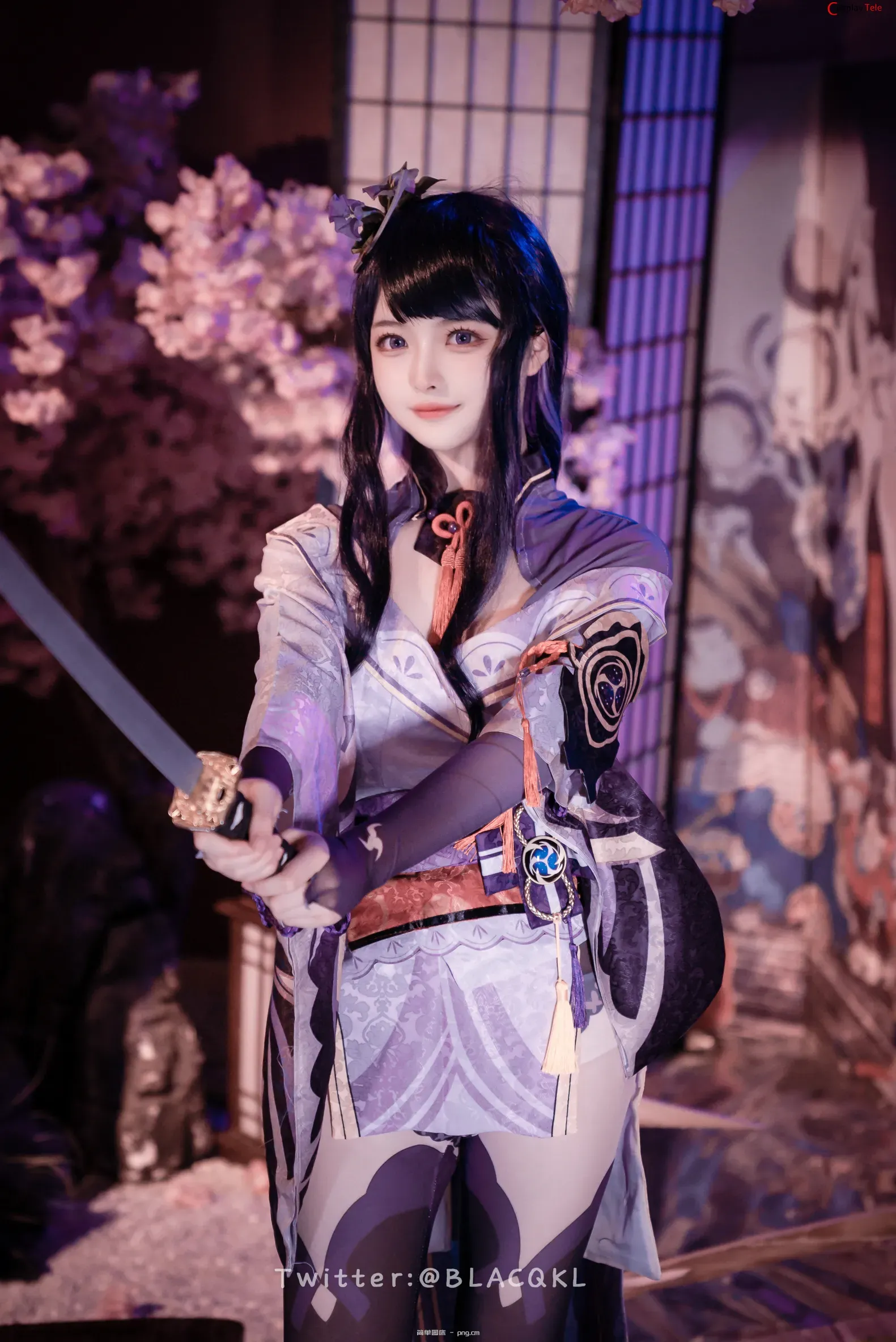Blacqkl (白莉爱吃巧克力) cosplay Raiden Shogun – Genshin Impact “57 photos”-44