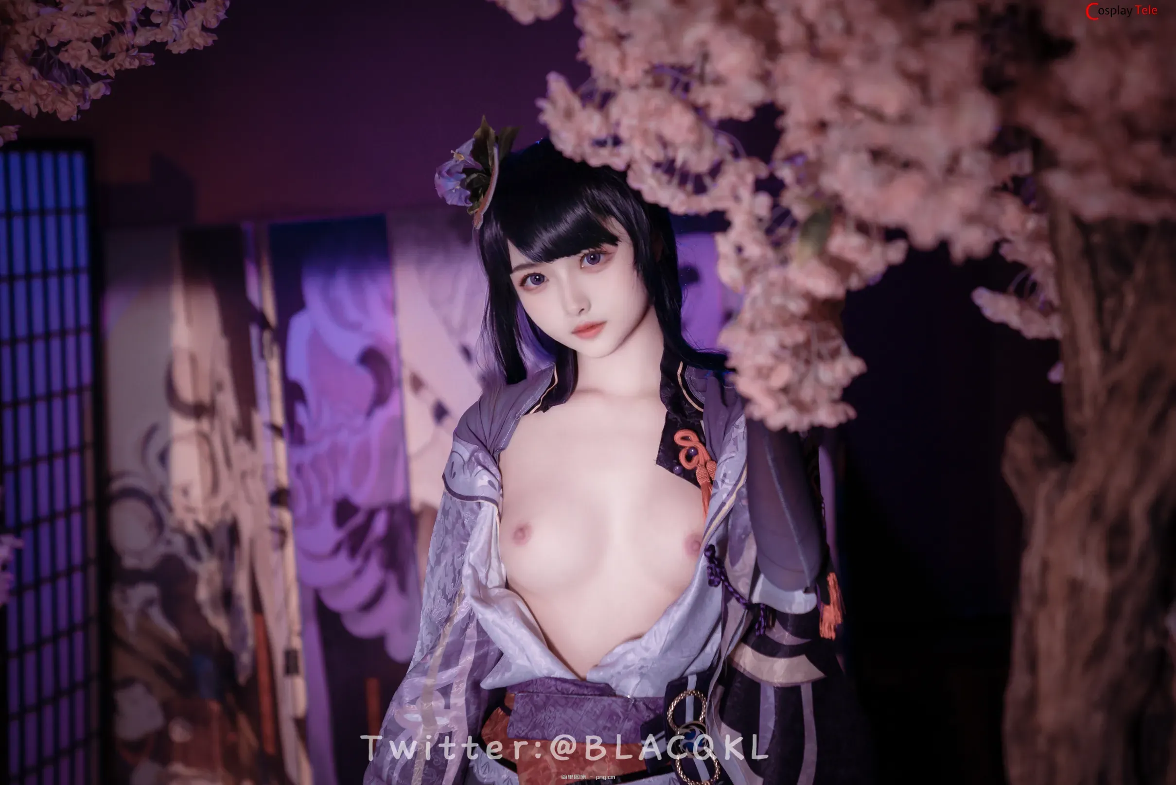 Blacqkl (白莉爱吃巧克力) cosplay Raiden Shogun – Genshin Impact “57 photos”-45
