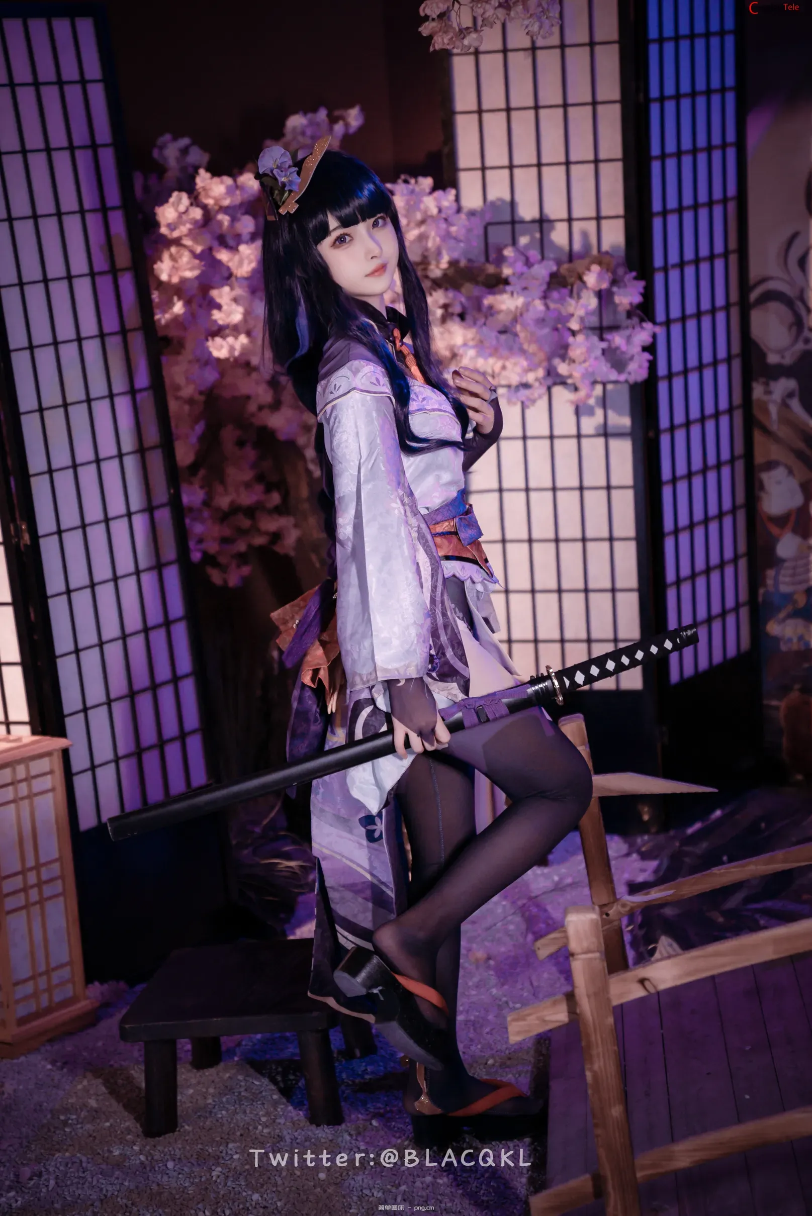 Blacqkl (白莉爱吃巧克力) cosplay Raiden Shogun – Genshin Impact “57 photos”-51