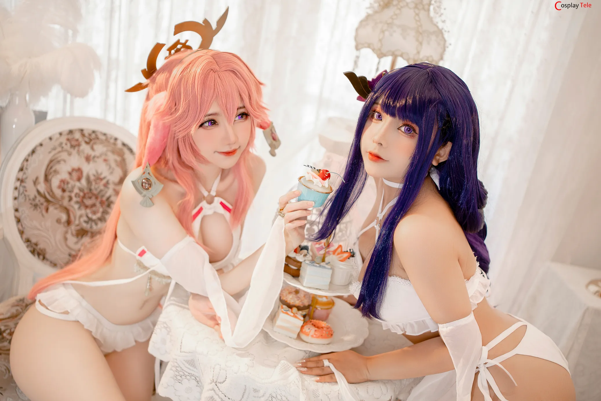 Sayo Momo and Sally Dorasnow (Sally多啦雪) cosplay Yae Miko and Raiden Shogun – Genshin Impact “20 photos”-7