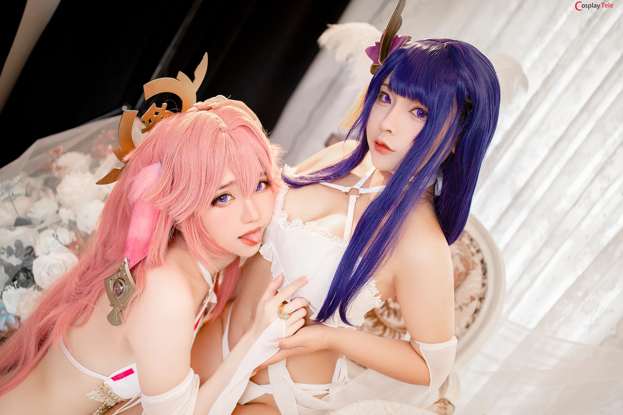 Sayo Momo and Sally Dorasnow (Sally多啦雪) cosplay Yae Miko and Raiden Shogun – Genshin Impact “20 photos”-18