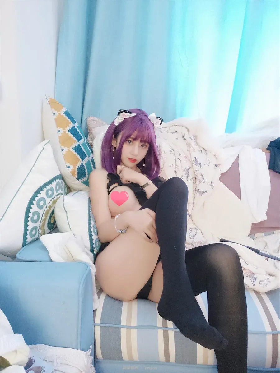 过期米线线喵 紫发猫耳13p-7