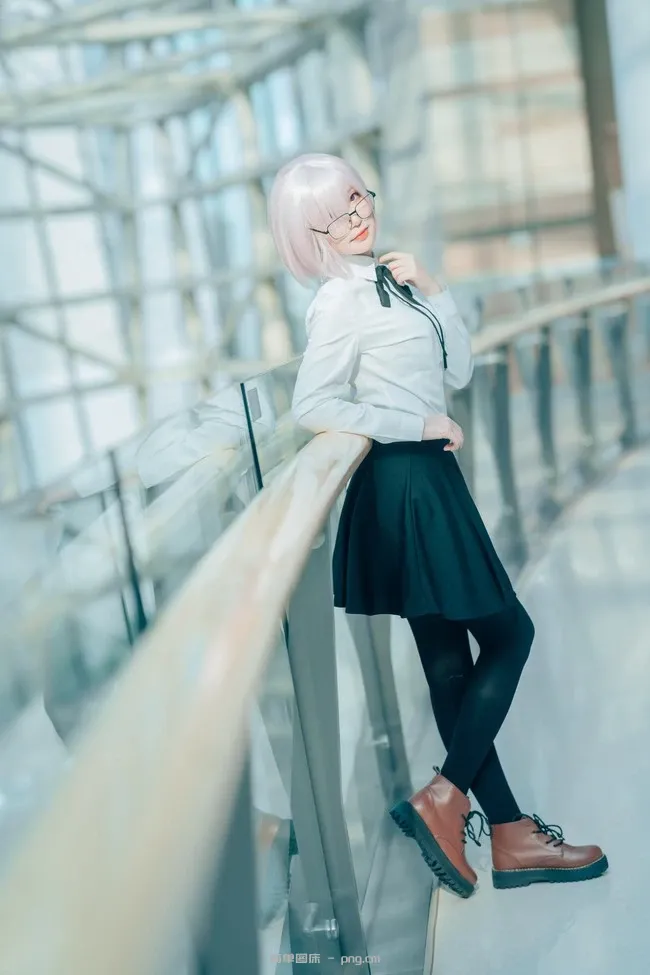 《Fate/Grand Order》玛修·基列莱特黑丝校服Cosplay【CN：泡泡】 (14 photos)-10