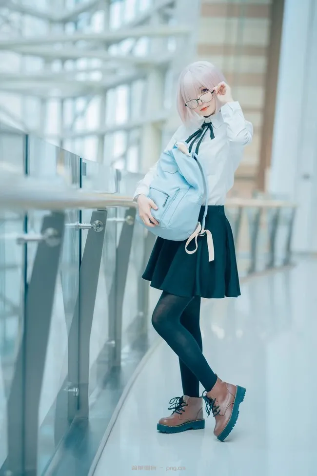 《Fate/Grand Order》玛修·基列莱特黑丝校服Cosplay【CN：泡泡】 (14 photos)-12