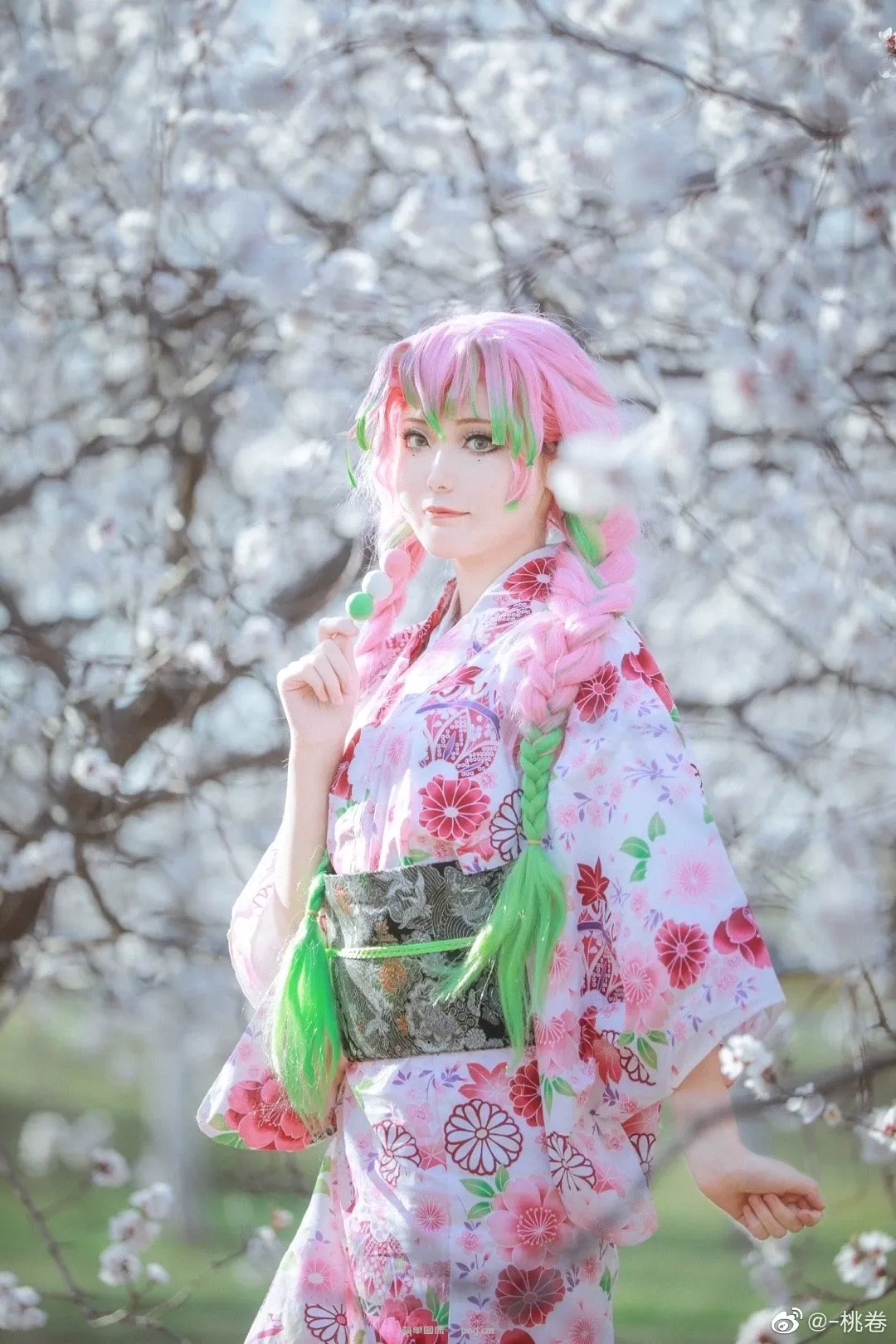 鬼灭之刃 甘露寺蜜璃 (恋柱) 和服 浴衣 @-桃卷 (9 photos)-2