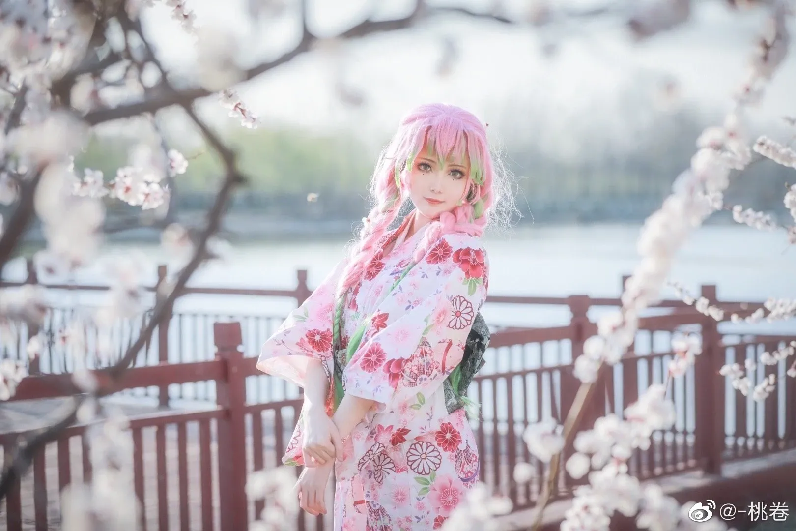 鬼灭之刃 甘露寺蜜璃 (恋柱) 和服 浴衣 @-桃卷 (9 photos)-6