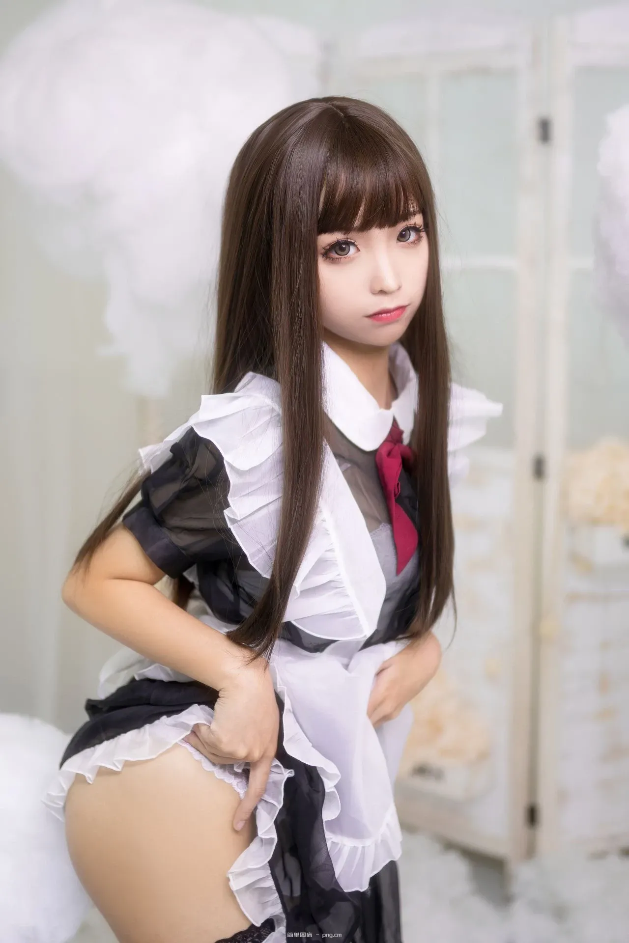 蠢沫沫 短透明女仆 (41 photos)-8