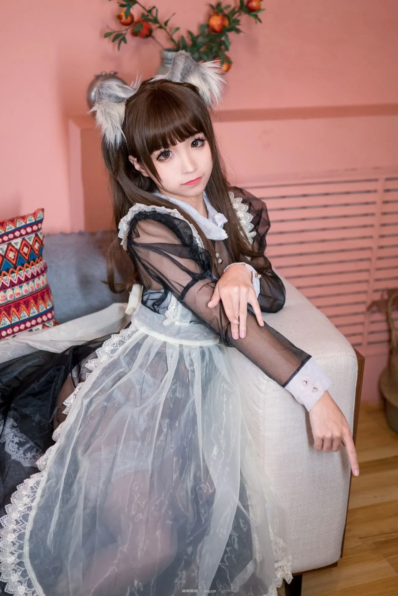 蠢沫沫 黑透明女仆 (44 photos)-12