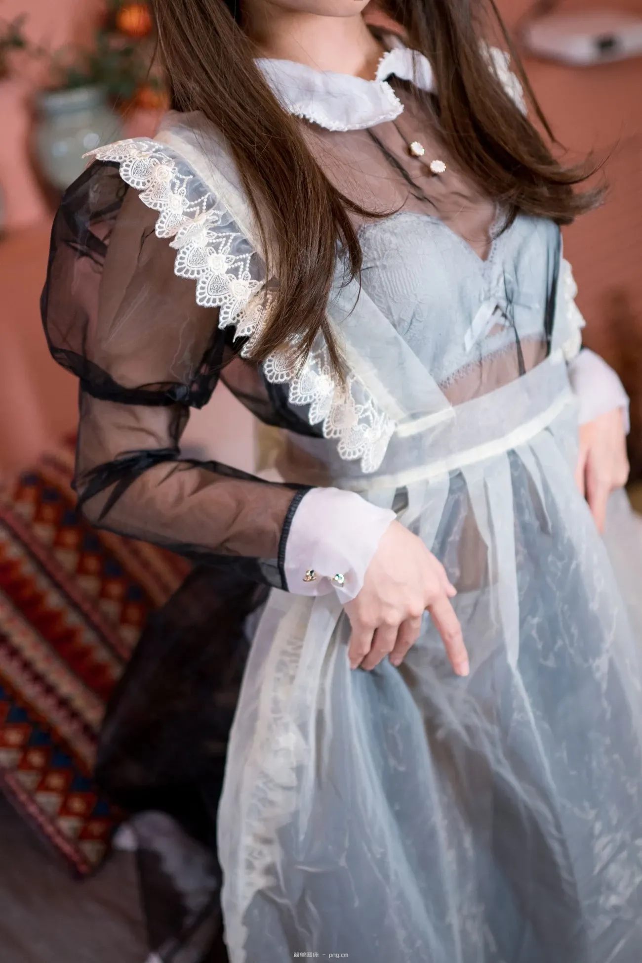 蠢沫沫 黑透明女仆 (44 photos)-24