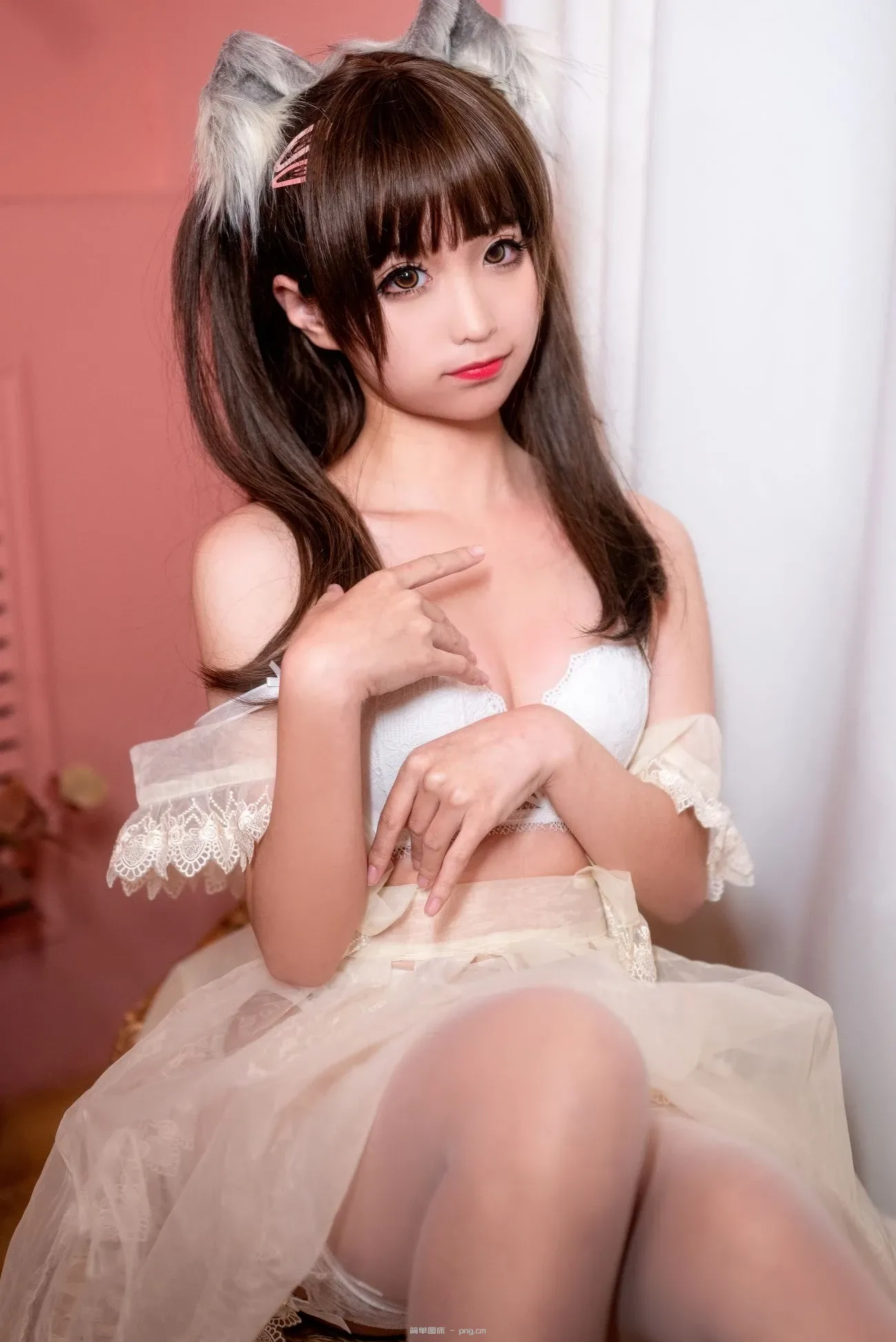 蠢沫沫 粉透明女仆 (34 photos)-26